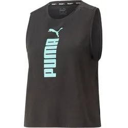 PUMA Damen Shirt Puma Fit Tri-blend Tank, PUMA BLACK-ELECTRIC PEPPERMINT, L