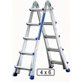 Vago-Tools Teleskopleiter Klappleiter 4 x 6