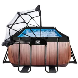 EXIT TOYS EXIT Wood Pool 540 x 250 x 122 cm inkl. Sandfilteranlage, Abdeckung, Wärmepumpe