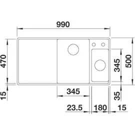 Blanco Axia III 6 S-F rechts cafe + Excenterbetätigung + InFino + Holzschneidbrett