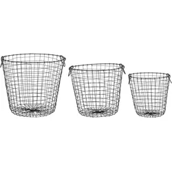 Drahtkörbe rund 3er-Set