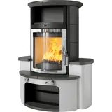 Kaminofen Hark 34 GT ECOplus 8 kW - Ofenkacheln: deco-schiefer - Korpus: graphit/verchromt