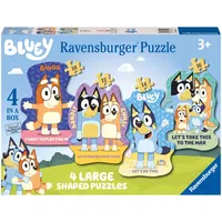 Ravensburger Kinderpuzzle 03132 - Bluey: Auf geht's! - 4 konturgeformte Puzzles mit 10, 12, 14 und 16 großen, stabilen Puzzleteilen, für kleine Bluey-Fans ab 3 Jahren