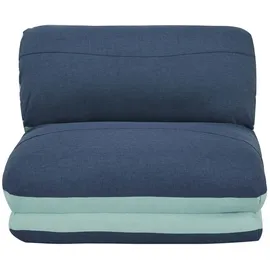 Mendler Schlafsessel HWC-E68, Schlafsofa Funktionssessel Klappsessel Relaxsessel, Stoff/Textil - hellblau/dunkelblau