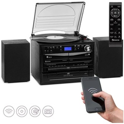 Auna 388-DAB+ Stereoanlage (FM und DAB+ Radiotuner, 10 W, Stereoanlage mit CD Player Vinyl Radio Musikanlage Kompaktanlage) schwarz