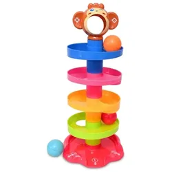 Lorelli Kinderspielzeug Kugelbahn, Kugelkreisel, Aktivitätsspielzeug, 3 Bälle rot