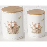 Boltze Küchenbehälter aus Keramik CHARMY 13 x 17 cm 2-tlg. Beige/Weiß
