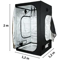 Growbox 120x120x200 cm, Growzelt für den Innenanbau von Pflanzen, Indoor Grow Tent - Schwarz