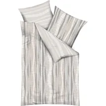 KAEPPEL Curvy Gestreift Silber/Grau 155 x 220 cm + 80 x 80 cm