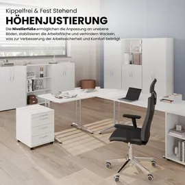 bümö Eckschreibtisch Serie-B Grau / Schwarz