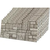 IZODEKOR 3D-Wandpaneele in Ziegelsteinoptik – Verkleidung, Steinoptik, Styroporplatten für Wohnzimmer, Küche, Bad, Balkon, Schlafzimmer, Rückseite der Theke und Teras | Hinterhof, 10 Stück