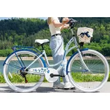 Damenfahrrad 28 Zoll Citybike IwoBike Cornflowers Shimano Korb Gepäckträger