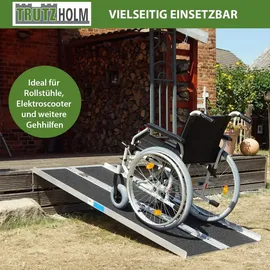 Trutzholm Rollstuhlrampe klappbar 213 cm Traglast 272 kg Alu grau schwarz beschichtet
