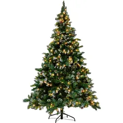 Künstlicher Weihnachtsbaum mit LED Beleuchtung Schnee bestreut 180 cm grün PALOMAR