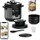 Moulinex Turbo Cuisine & Fry CE7788-2 in 1: Elektrischer Schnellkochtopf und Luftfritteuse 1450 W Leistung, antihaftbeschichtet, 15 automatische Programme, Timer, Zubehör, schwarz
