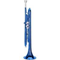 Messing Trompete, schöne Erscheinung Trompete, für Weihnachtsgeschenke Instrumentenliebhaber(Blau)