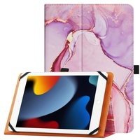 HGWALP Universal Hülle für 9 Zoll 10 Zoll Tablet, Ständer Folio Universal Tablet Hülle Schutzhülle für 9 Zoll 10,1 Zoll Touchscreen Tablet, mit verstellbarem Silikonband und Ständer-Marble Pink
