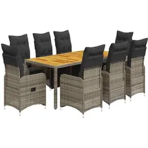 vidaXL Garten-Bistro-Set 9-tlg. Grau