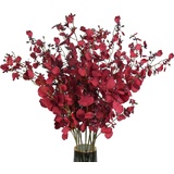 IPOPU Künstliche Orchideen, 10 Stück (je 94 cm), künstliche Orchideen, langer Stiel, Orchideen, künstliche Seidenblumen für drinnen und draußen, Hochzeit, Zuhause, Büro, Dekoration (rot)