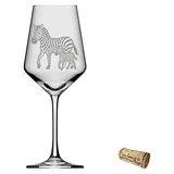 eXODA Weinglas Gravur Zebra mit Baby 0,35 l