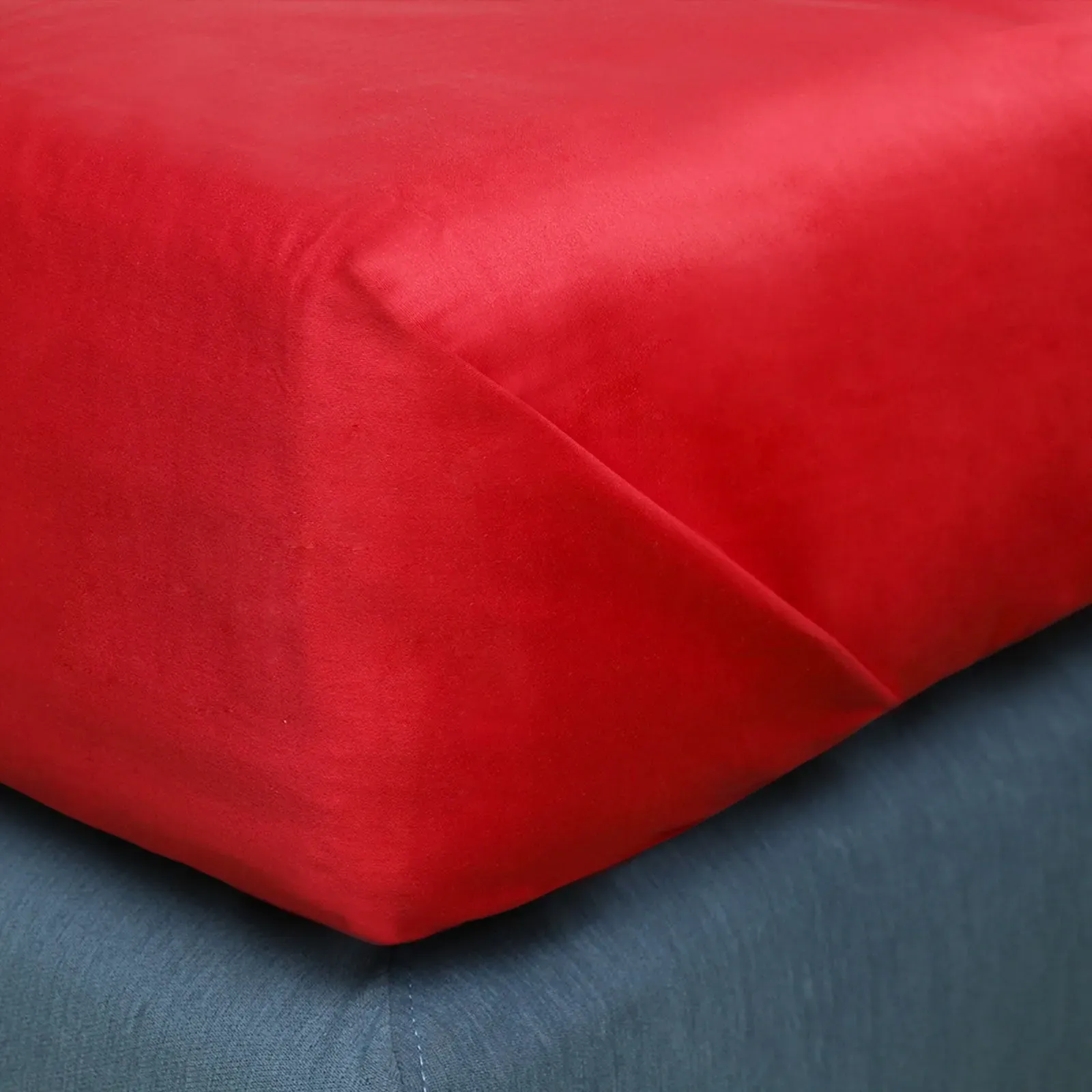 BettwarenShop Satin Haustuch Bettlaken 160x260 cm | rot - rot