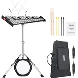 Vevor Glockenspiel-Xylophon-Set mit 30 Noten, professionelles Schlaginstrumenten-Set mit Schlägeln, Trommelstöcken, Notenständer, 20 cm Übungspad, verstellbarem Ständer und Tragetasche