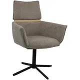 Livetastic Armlehnstuhl, Hellbraun, Holz, Metall, Textil, Kautschukholz, massiv, X-Form, 62x86x56 cm, Esszimmer, Stühle, Esszimmerstühle, Armlehnenstühle