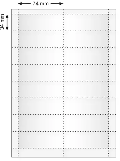 10 Bogen - Druckbogen, blanko Polar 35, 74 x 34 mm, Papier, weiß