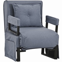 DOTMALL Loungesessel 3-in-1 Schlafsessel für eine Person, klappbarer Sofasessel mit Kissen grau