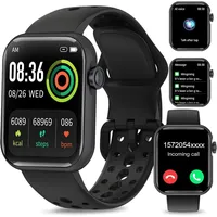 Efolen Smartwatch Herren Damen mit Telefonfunktion 1.83" HD Touchscreen Fitness Uhr mit SpO2, Herzfrequenz, Schlaf- & Sporttracking - Schwarz