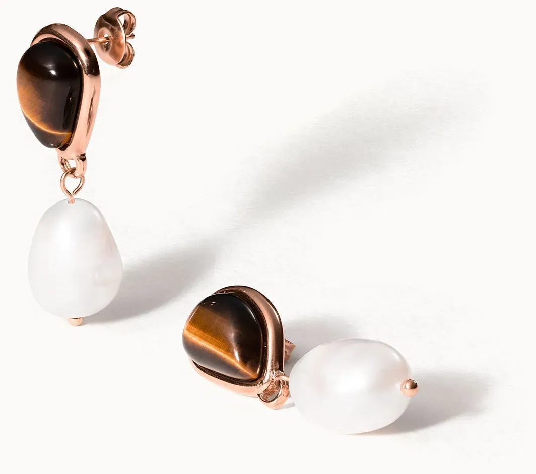PURELEI Tiger's Eye Pearl PerlenPerlenohrringe