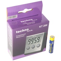 Technoline Edelstahl Digital Küchentimer, Timer mit Alarm, up und