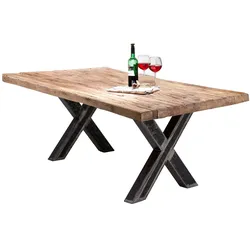 Esstisch 240x100 Teak Metall Holztisch Esstisch Speisetisch Küchentisch Küche