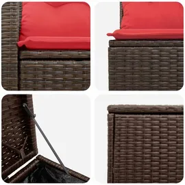 vidaXL Sofa Set 7-tlg. Braun/Rot Loungesofa