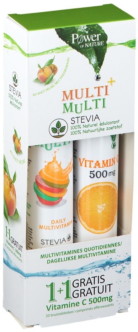 Power of Nature Multi+ Multi avec Stévia + Vitamine C 500 mg 1 pc(s) comprimés effervescents