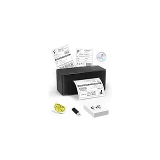 LFPERT DB402 Etikettendrucker DHL - Thermodrucker USB für Shopify, Etsy, DHL, DPD, GLS, UPS, mit 20 Etiketten - 4x6 Versandetiketten Drucker Kompatibel mit Windows, Mac, Linux, Chromebook, Schwarz