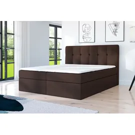 A&J MöbelLand Boxspringbett REF 140 x 200 cm H2 Braun