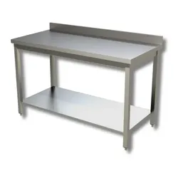 Ristoattrezzature Edelstahltisch - Professionelle Arbeitsplatte - für Küchen, Restaurants, Pizzerien - mit Aufkantung - 160x70x95h