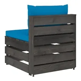 vidaXL Modulares Mittelsofa grau/hellblau
