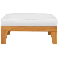 vidaXL Modular-Fußhocker mit Cremeweißen Kissen Akazie Massivholz