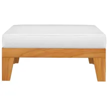 vidaXL Modular-Fußhocker mit Cremeweißen Kissen Akazie Massivholz