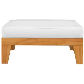 vidaXL Modular-Fußhocker mit Cremeweißen Kissen Akazie Massivholz