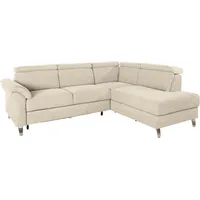 Ecksofa SIT & MORE "Arngast L-Form", beige (creme), B:245cm H:84cm T:194cm, Sofas, inklusive Kopfteilverstellung und Federkern