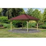 Karibu Pavillon »Holm 1«, (Set), BxT: 431x431 cm, inkl. Dachhaube, Dachschindeln und Pfostenanker,