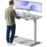 desktronic HomeOne elektrisch höhenverstellbarer Schreibtisch 140 × 70 cm mit Touchscreen-Steuerung und integrierten USB-A und USB-C-Ladeanschlüssen