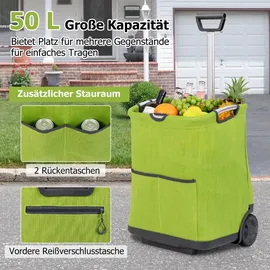Costway Einkaufstrolley Grün 50L