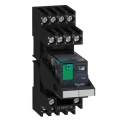 Schneider Electric RXM4AB2BDPVM Miniaturrelais 4W 6A 24VDC LED Prüftaste Sockel komb. Bügel Schild montiert  - 30 Stück