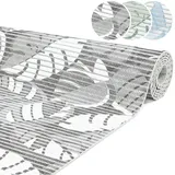 ANRO Badematte Weichschaummatte Bad- und Duschvorleger Antirutsch Badläufer Palmenblatt Grau 100x65cm