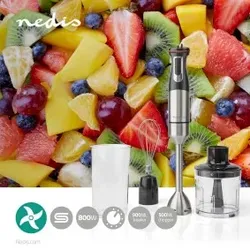 Nedis Stabmixer - 800 W - Geschindigkeitseinstellung: Variable Geschwindigkeitskontrolle - Hubschrauber - Aluminium / Schwarz