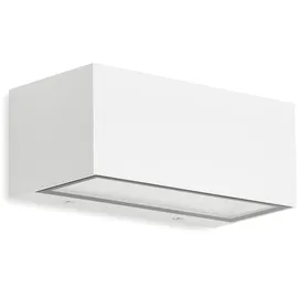 Telefunken Außenwandleuchte Glas Metall 9,1 cm IP44 12 W weiß